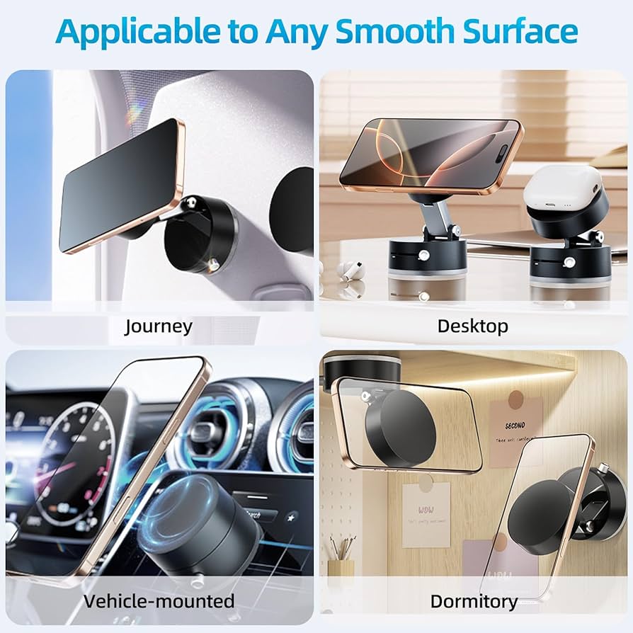 360° Rotating Magnetic Stand Adjustable Angle & Strong Magnetic Grip